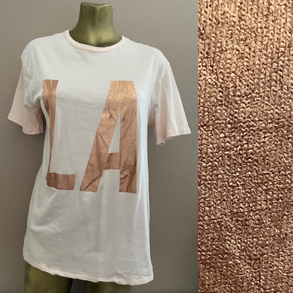 Cute LA Los Angeles Themed Rose Gold TEE SHIRT Large